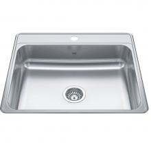 Kindred Canada CSLA2522-6-1 - Creemore 25-in LR x 22-in FB Drop In Single Bowl 1-Hole Stainless Steel Kitchen Sink