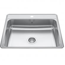 Kindred Canada CSLA2522-7-1 - Creemore 25-in LR x 22-in FB Drop In Single Bowl 1-Hole Stainless Steel Kitchen Sink
