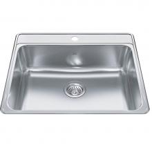 Kindred Canada CSLA2522-8-1CB - Creemore 25-in LR x 22-in FB Drop In Single Bowl 1-Hole Stainless Steel Kitchen Sink