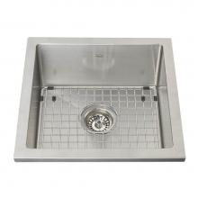 Kindred Canada KCS21SR/8-10BG - Kindred Collection 17.5-in LR x 17.5-in FB Dualmount Single Bowl Stainless Steel Kitchen Sink