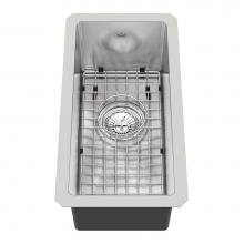 Kindred Canada KCUS8A/8-10BG - Kindred Collection 10-in LR x 19-in FB Undermount Single Bowl Stainless Steel Hospitality Sink