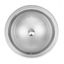 Kindred Canada KSOV17/7 - Stainless Steel 16.75-in LR x 16.75-in FB Drop In Single Bowl Round Bathroom Sink
