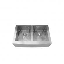 Kindred Canada QDFS31B - Steel Queen 32.88-in LR x 20-in FB Apron Front Double Bowl Stainless Steel Kitchen Sink