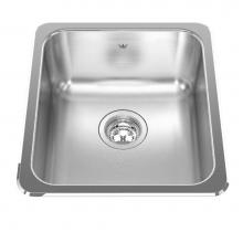 Kindred Canada QSA1816/8 - Steel Queen 16.13-in LR x 18.13-in FB Drop In Single Bowl Stainless Steel Kitchen Sink