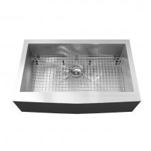 Kindred Canada QSFS31B - Steel Queen 32.88-in LR x 20.69-in FB Apron Front Single Bowl Stainless Steel Kitchen Sink