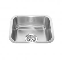 Kindred Canada QSU1315/6 - Steel Queen 14.75-in LR x 12.75-in FB Undermount Single Bowl Stainless Steel Hospitality Sink