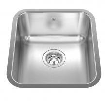 Kindred Canada QSUA1816/8 - Steel Queen 15.75-in LR x 17.75-in FB Undermount Single Bowl Stainless Steel Hospitality Sink