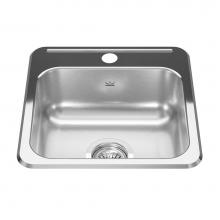 Kindred Canada RSL1515/1 - Reginox 15.13-in LR x 15.44-in FB Drop In Single Bowl 1-Hole Stainless Steel Hospitality Sink