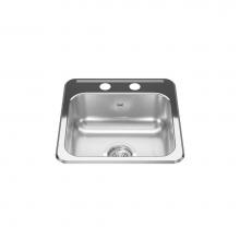 Kindred Canada RSL1515/2 - Reginox 15.13-in LR x 15.44-in FB Drop In Single Bowl 2-Hole Stainless Steel Hospitality Sink
