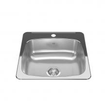 Kindred Canada RSL2020/1 - Reginox 20.13-in LR x 20.56-in FB Drop In Single Bowl 1-Hole Stainless Steel Kitchen Sink