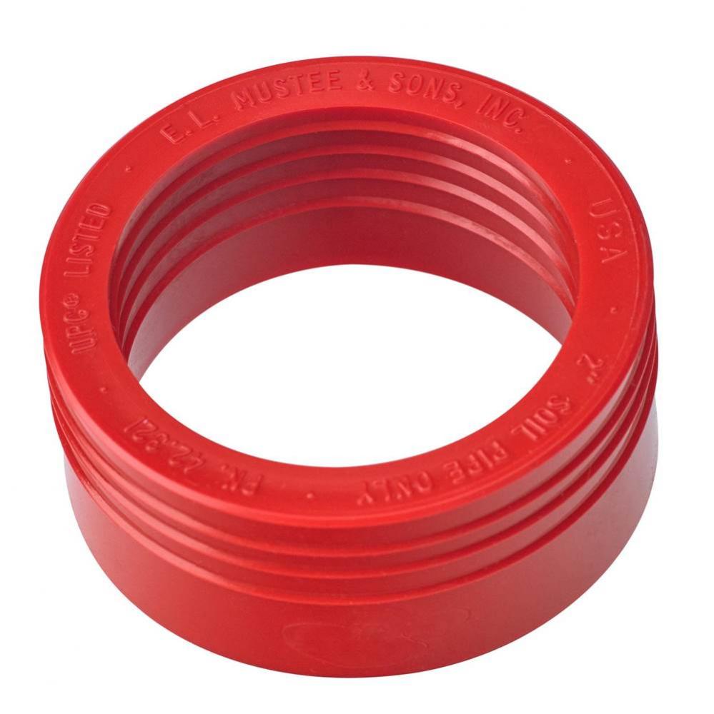 Drain Seal, 2'', Red, For Soil Pipe Only, Use PVC Standard Shower Drain, 2'' M