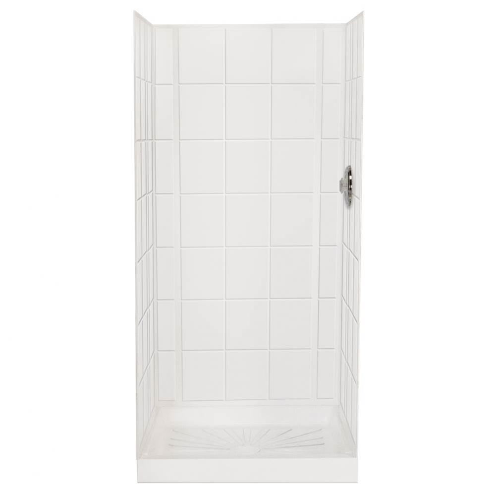 Varistone Tile Shower and Bathtub Wall, White
