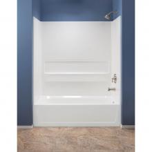 Mustee And Sons 660WHT - Topaz Bathtub Wall, White, Fiberglass, 30''x60''