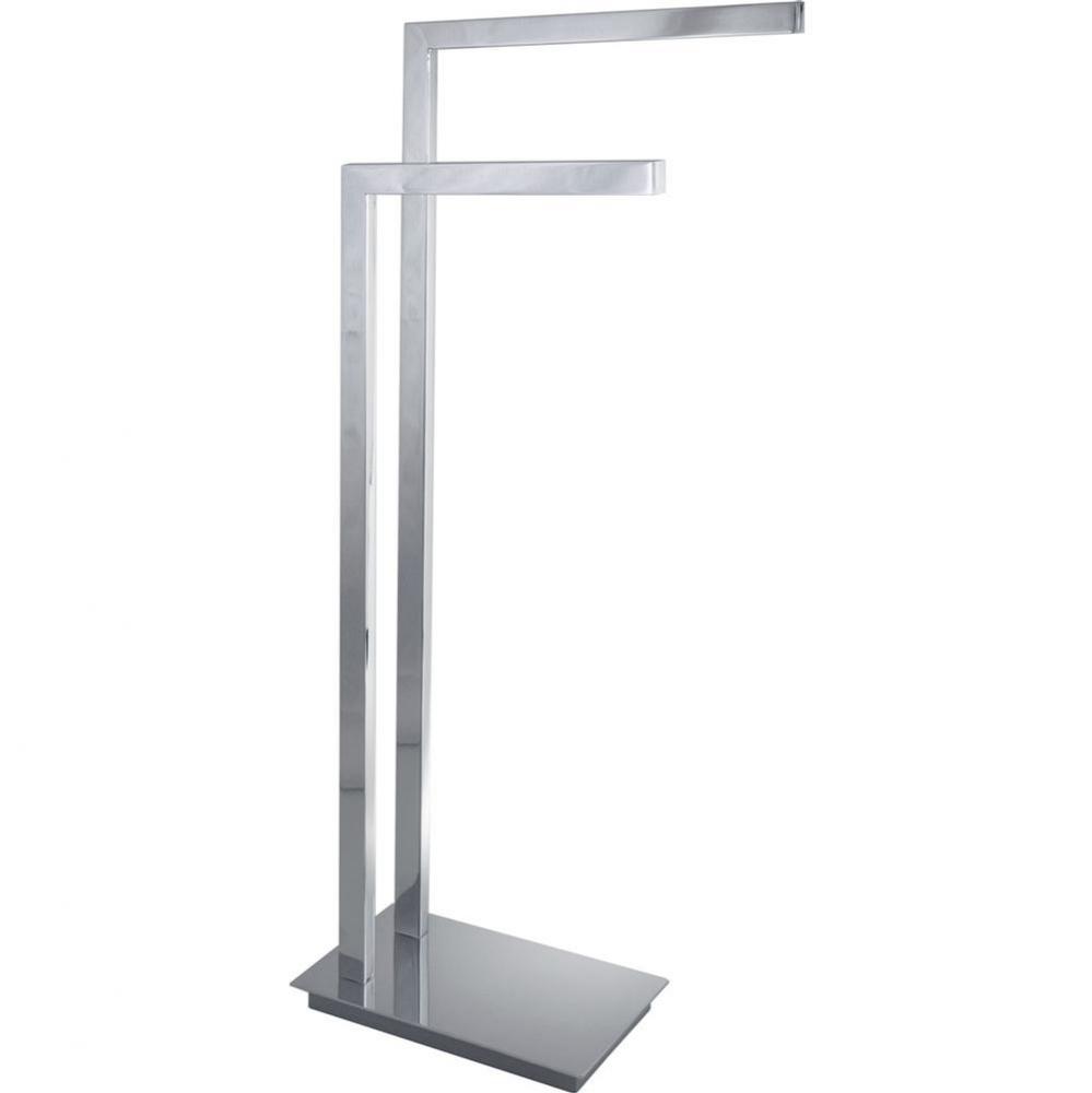 Double Bar Floor Towel Stand - Chrome