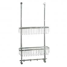 LaLoo Canada 9111C - Wire Basket and Hooks over glass panel - Chrome