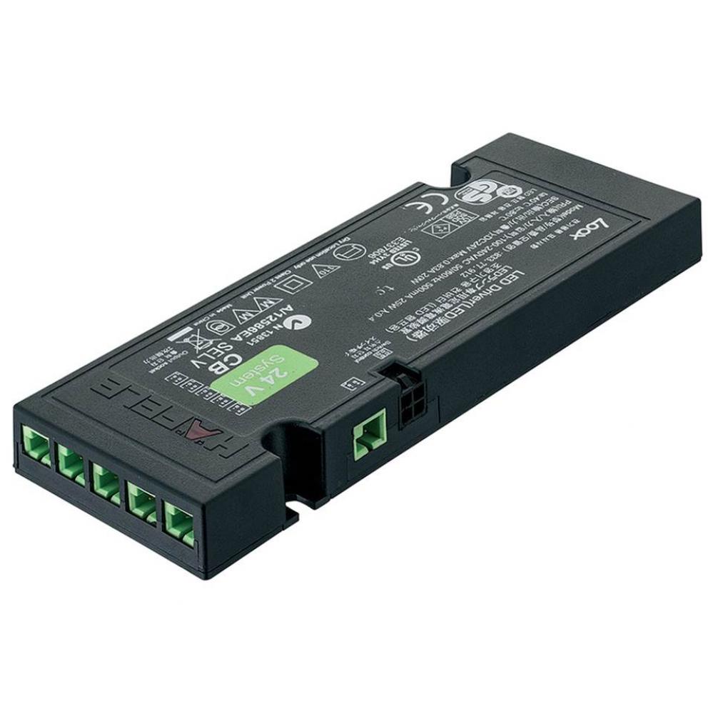 LOOX LED 24V Driver, 0-20 watts, 6 green ports, plastic, black, 128 x 50.5 x 14mm