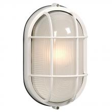 Galaxy Lighting 305013WH-142EB - Outdoor Cast Aluminum Marine Light with Guard - in White finish with Frosted Glass (Wall or Ceiling