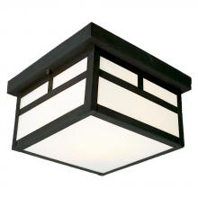 Galaxy Lighting 306120BK - Outdoor Ceiling Fixture - Black w/ White Marbled Glass
