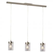 Galaxy Lighting 919853BN - 3-Light Island Light Pendant  - in Brushed Nickel finish with Clear Glass Shade