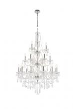 Elegant V7890G38C/RC - Giselle 21 Light Chrome Chandelier Clear Royal Cut Crystal