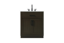 Elegant VF29730MMB - Alden 30 inch Single Bathroom Vanity in Mocha Brown