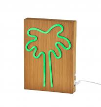 AFJ - Adesso SL3720-12 - Wood Framed Neon Palm Tree Table/Wall Lamp