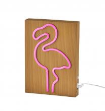 AFJ - Adesso SL3722-12 - Wood Framed Neon Flamingo Table/Wall Lamp