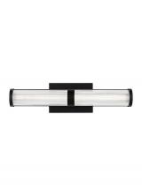 Visual Comfort & Co. Studio Collection 4459293S-112 - Syden contemporary 1-light LED indoor dimmable small bath vanity wall sconce in midnight black finis