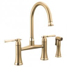 Brizo Canada 62558LF-GLPG - Bridge Faucet With Spray - 2L