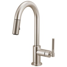 Brizo Canada 63943LF-SS - Litze® Pull-Down Prep Faucet with Arc Spout - Knurled Handle