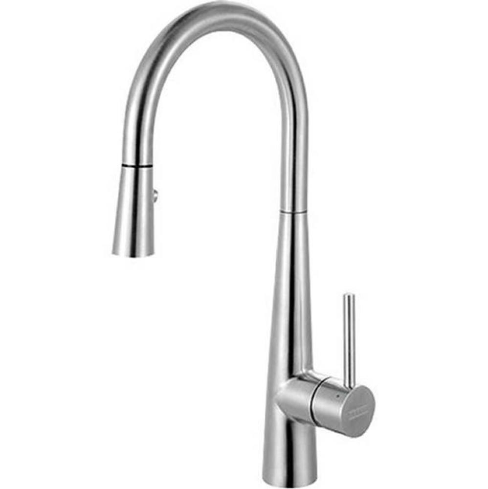 Steel Pull Down Faucet With Integrated Sprayer, Side Lever Handle - Ss