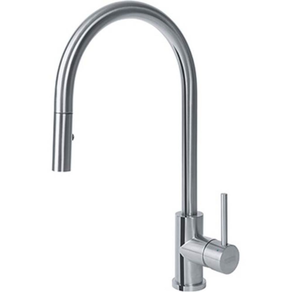Cube Pull Down Kitchen Faucet, Steel Finish