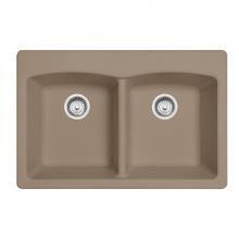 Franke Residential Canada EDOY33229-1-CA - Ellipse 33.0-in. x 22.0-in. Oyster Granite Dual Mount Double Bowl Kitchen Sink - EDOY33229-1-CA