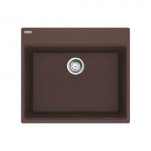Franke Residential Canada MAG61023-MOC-S - Maris Topmount 25-in x 22-in Granite Single Bowl Kitchen Sink in Mocha