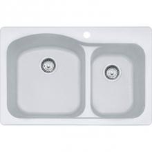 Franke Residential Canada DIG62F91-WHT-CA - Gravity  Granite - Dual Mount Sink Double- White