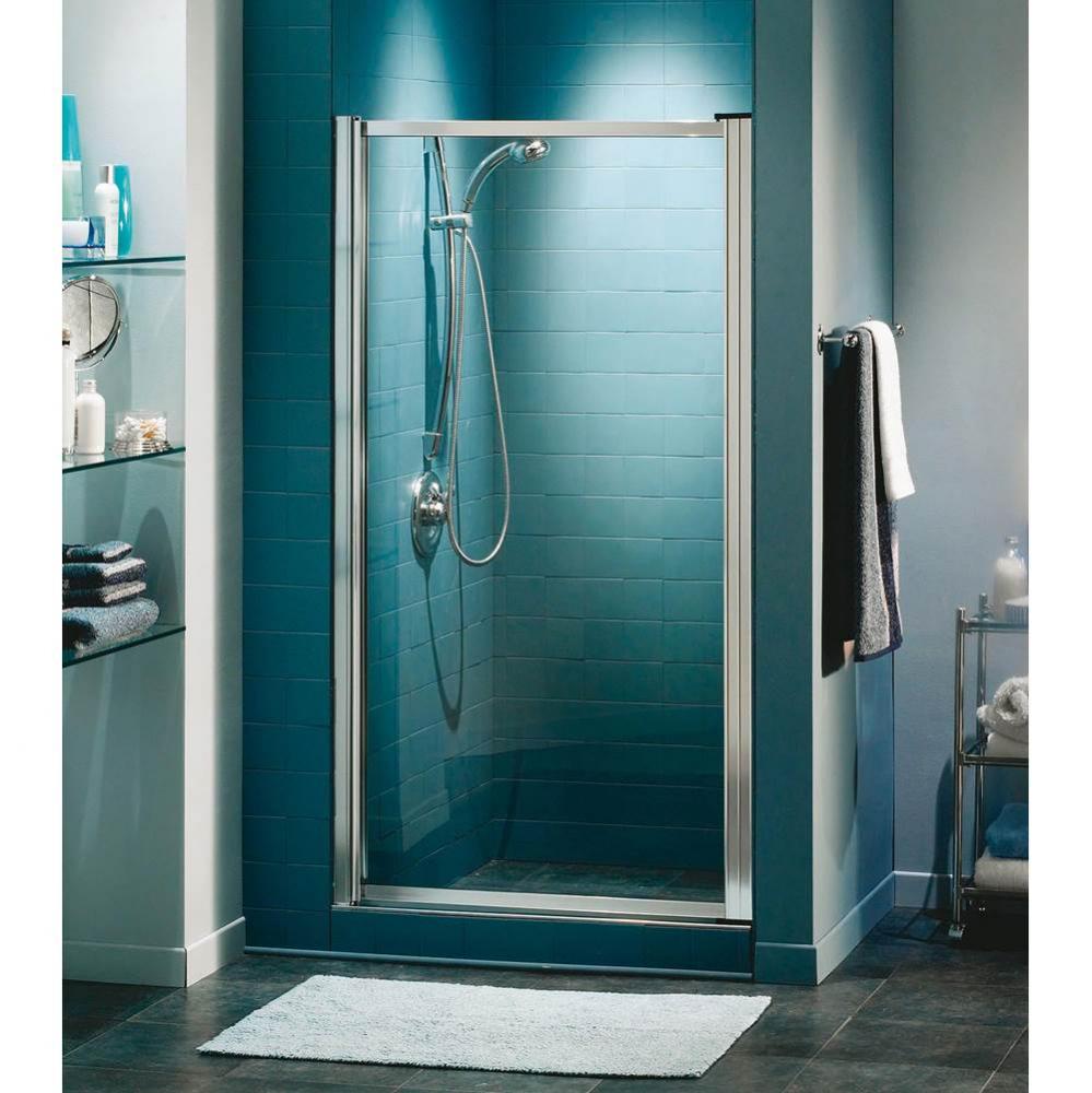 Pivolok 33-34.75 in. x 64.5 in. Pivot Alcove Shower Door with Clear Glass in Chrome