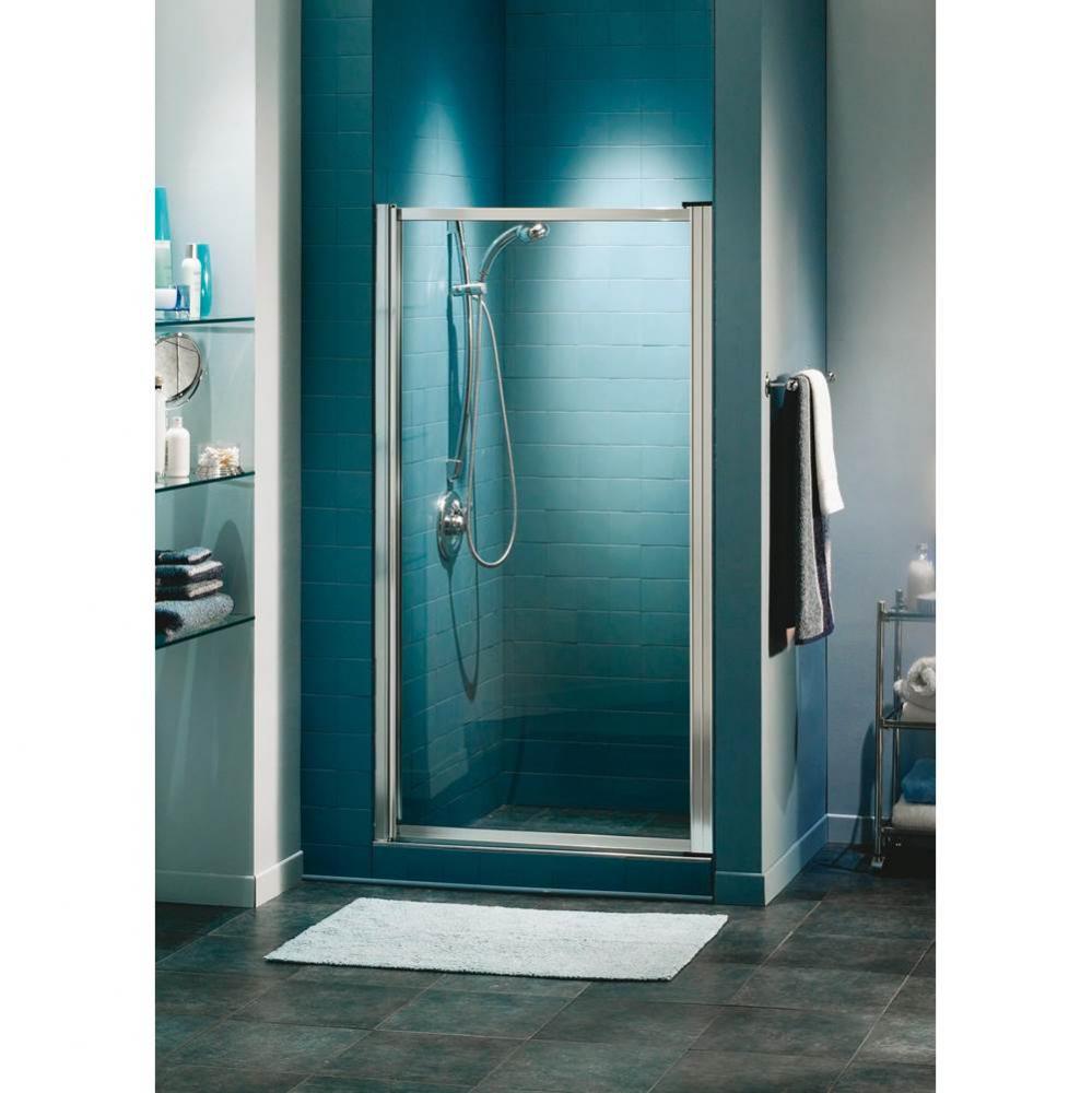 Pivolok 19-20.75 in. x 64.5 in. Pivot Alcove Shower Door with Clear Glass in Chrome