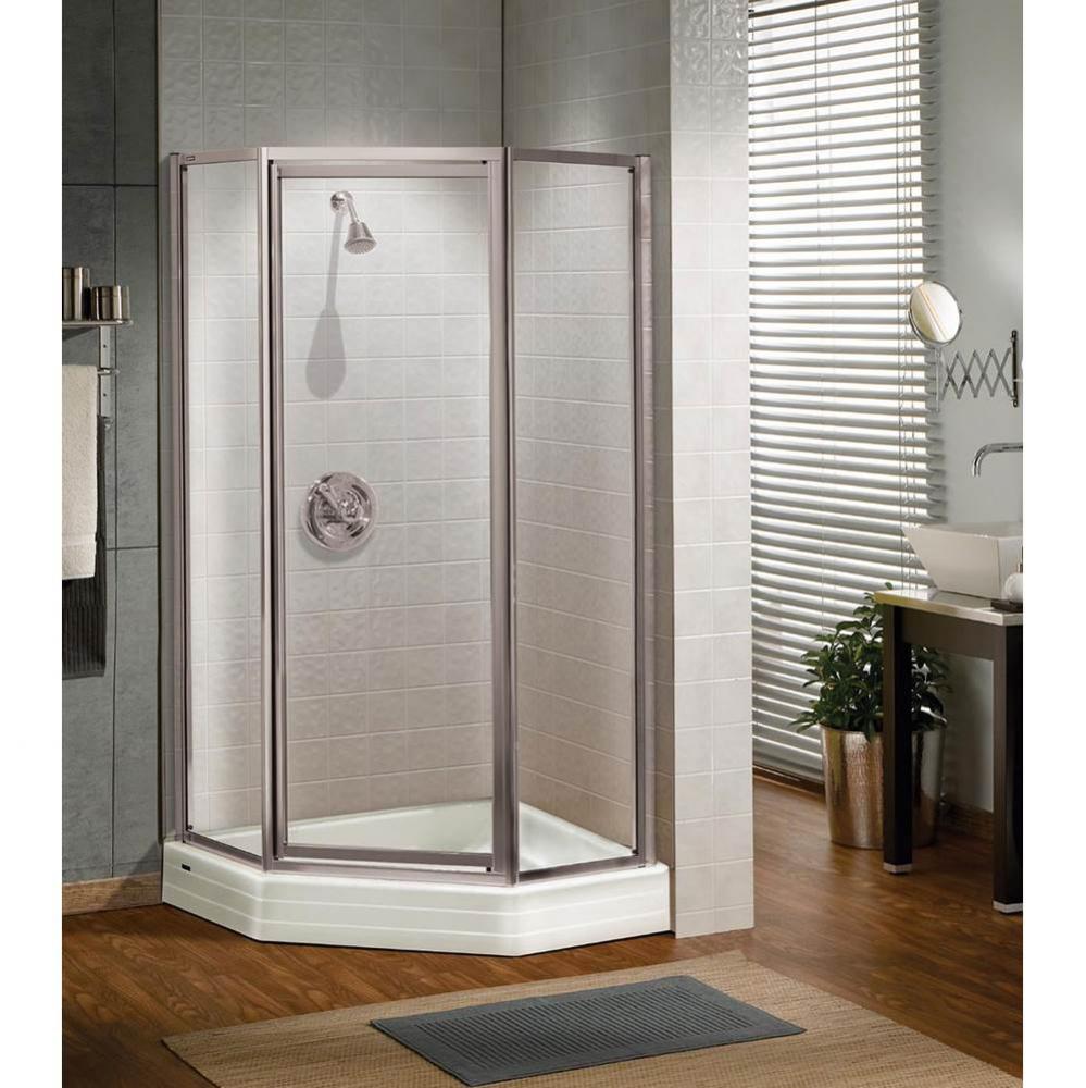 Silhouette Neo-angle 36 in. x 36 in. x 70 in. Pivot Corner Shower Door with Clear Glass in Chrome