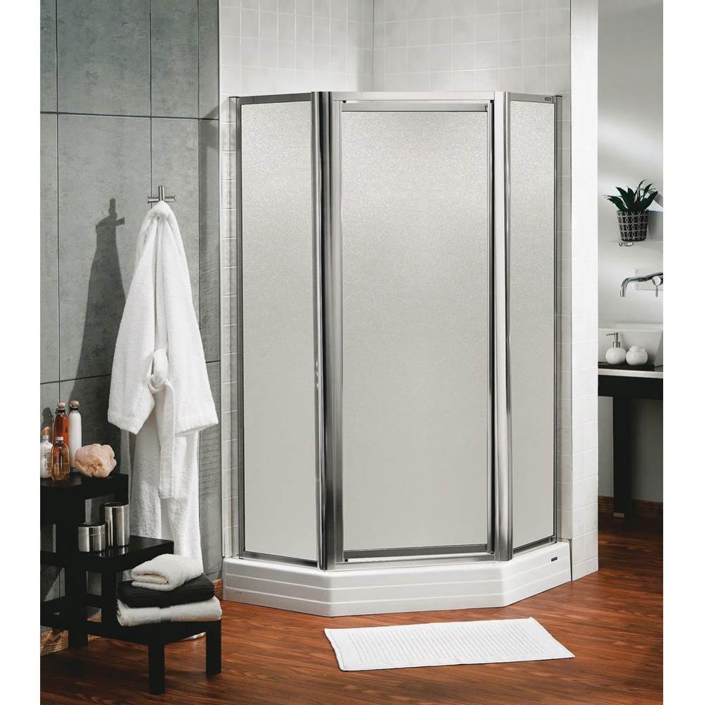 Silhouette Plus Neo-angle 38 in. x 38 in. x 70 in. Pivot Corner Shower Door with Hammer Glass in C