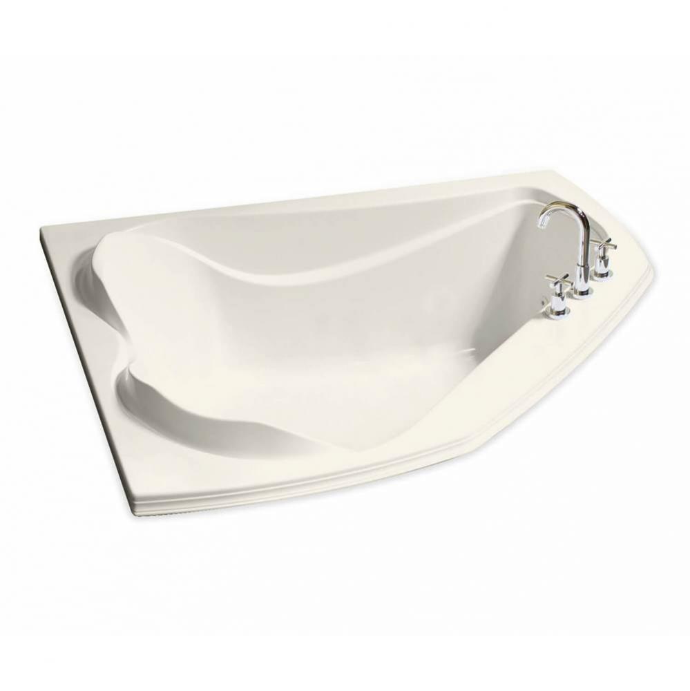 Cocoon 59.75 in. x 53.875 in. Corner Bathtub with Center Drain in Biscuit