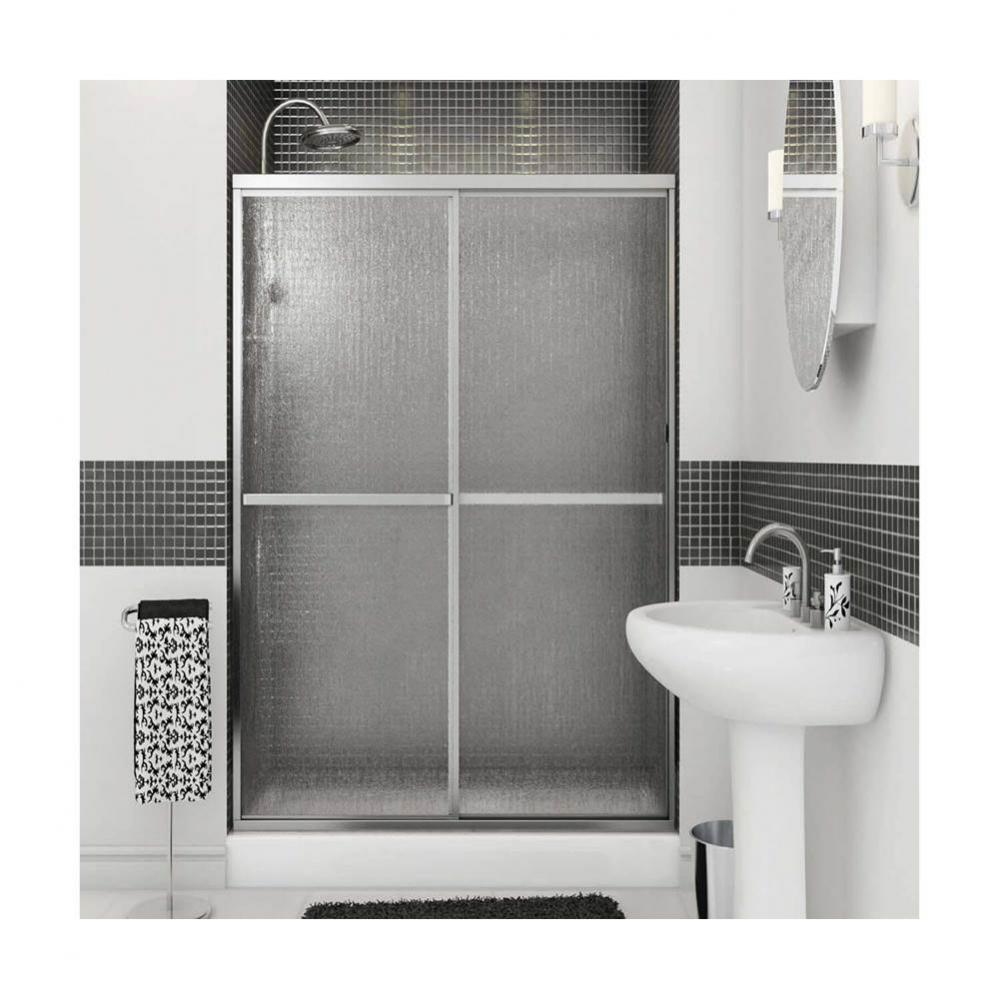 Polar 42-47.5 in. x 68 in. Bypass Alcove Shower Door with Raindrop Glass in Chrome