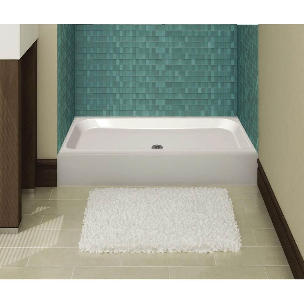 Finesse 42 in. x 32 in. x 7 in. Rectangular Alcove Shower Base with Center Drain in White
