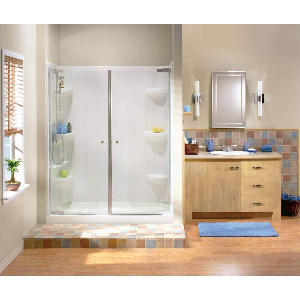 MAAX 59.75 in. x 42.125 in. x 4.125 in. Rectangular Alcove Shower Base with Center Drain in White