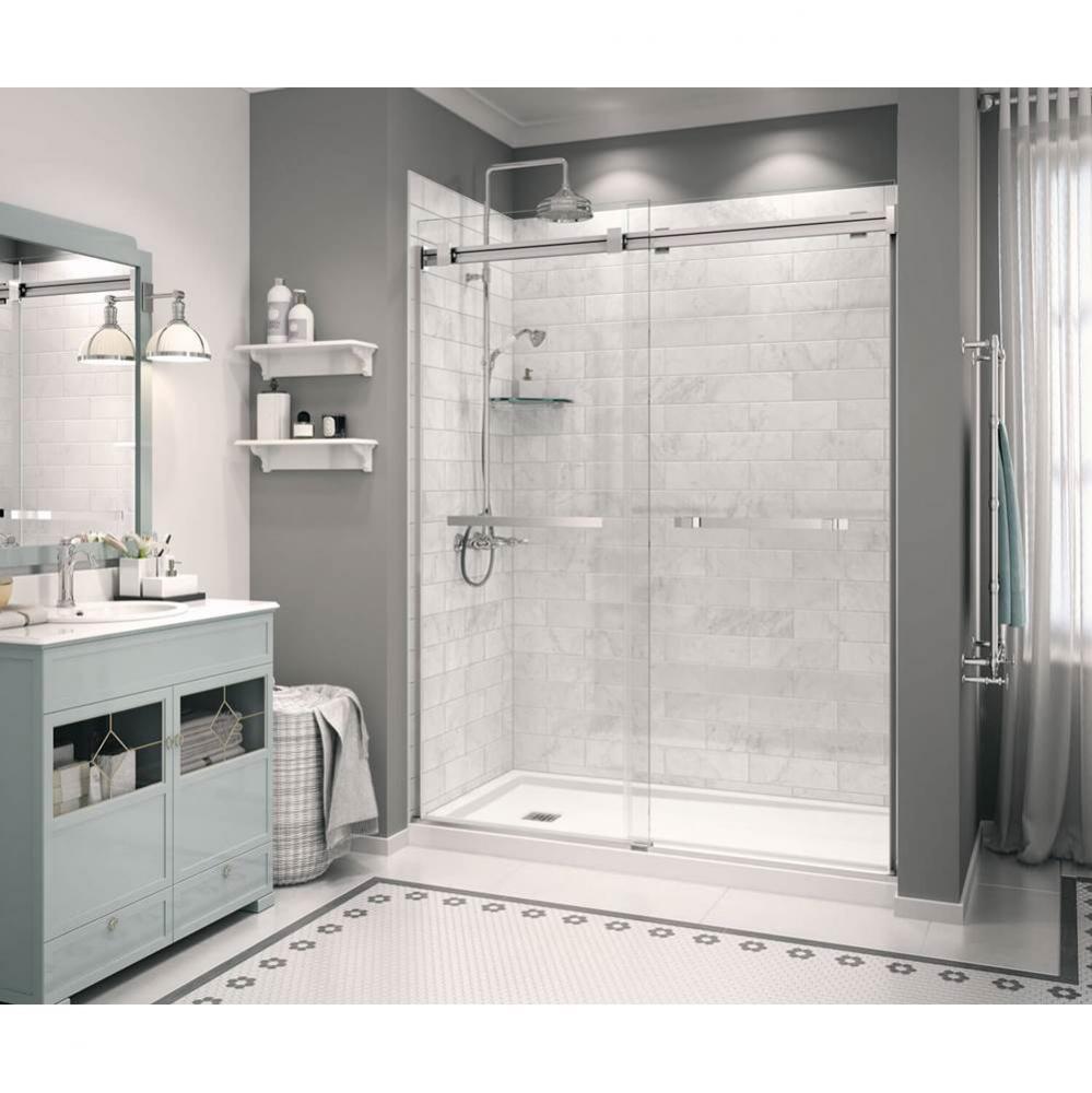 Zone 59.875 in. x 32 in. x 4 in. Rectangular Configurable Shower Base with Left Drain in White