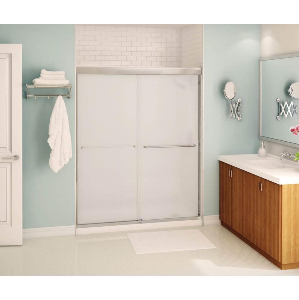 Aura 51-55 in. x 71 in. Bypass Alcove Shower Door with Mistelite Glass in Chrome