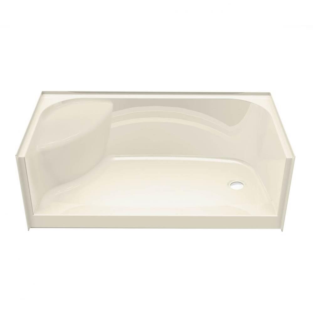 Essence 59.875 in. x 30 in. x 20 in. Rectangular Alcove Shower Base with Left Seat, Right Drain in