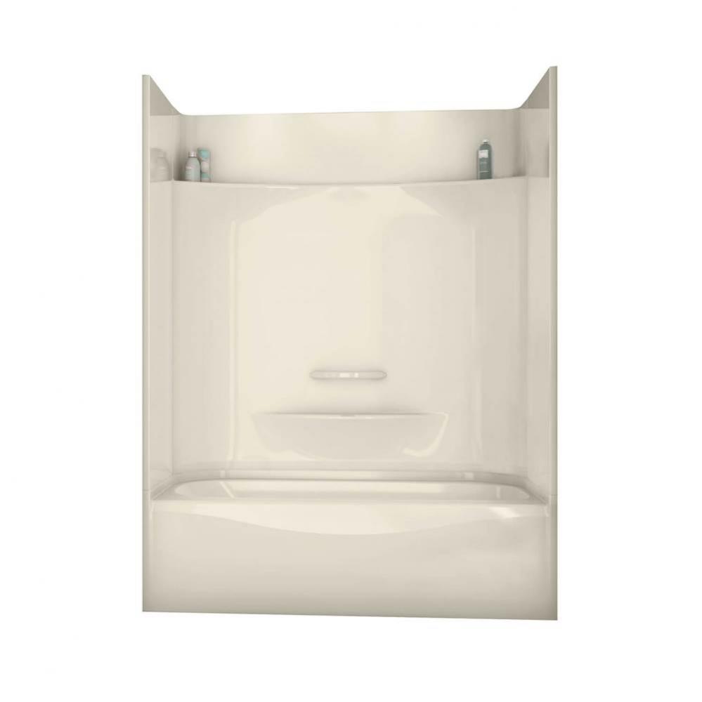 Essence TS 59.875 in. x 30 in. x 77.5 in. 4-piece Tub Shower with Right Drain in Bone