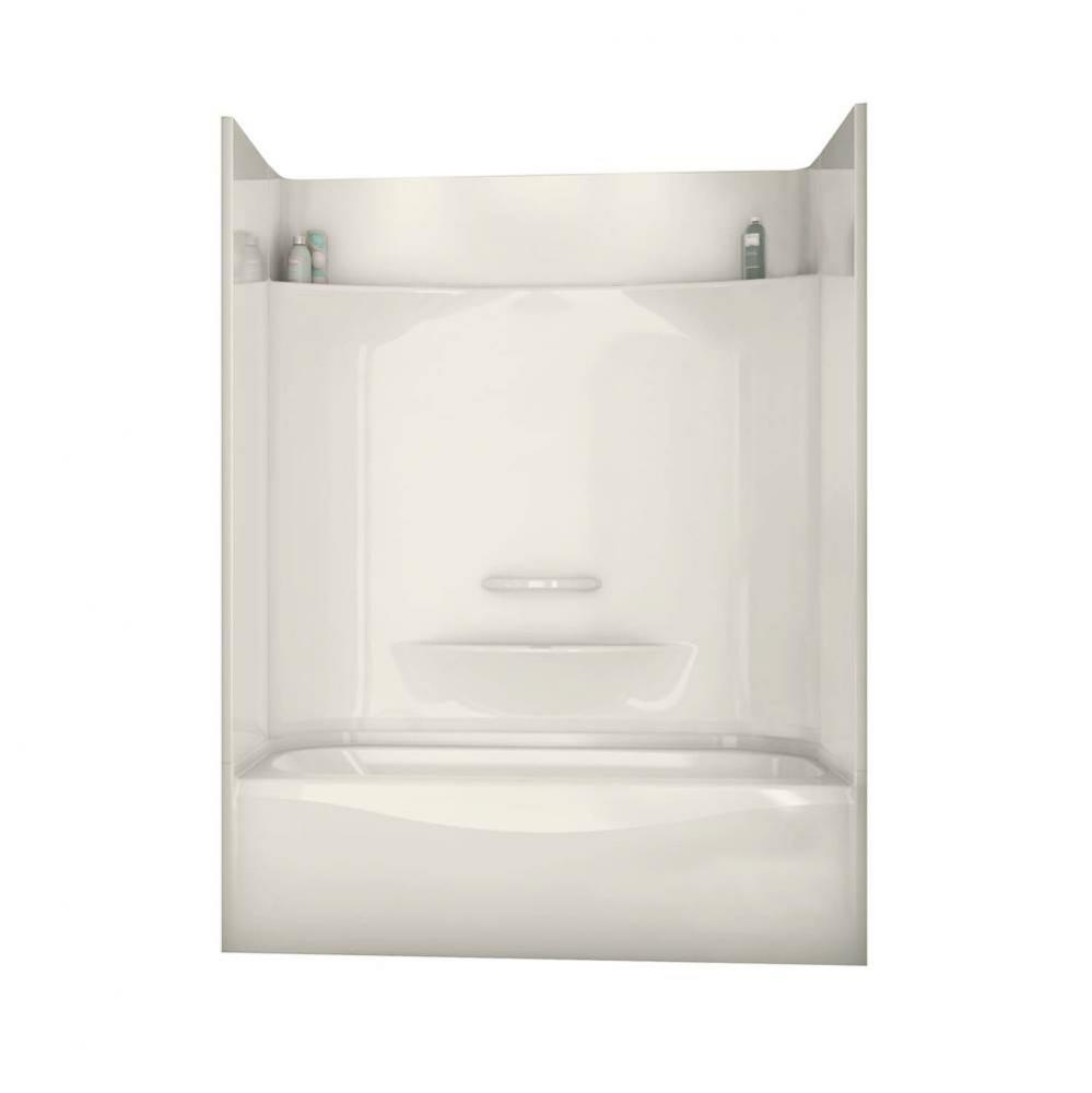 Essence TS 59.875 in. x 30 in. x 77.5 in. 4-piece Tub Shower with Right Drain in Biscuit