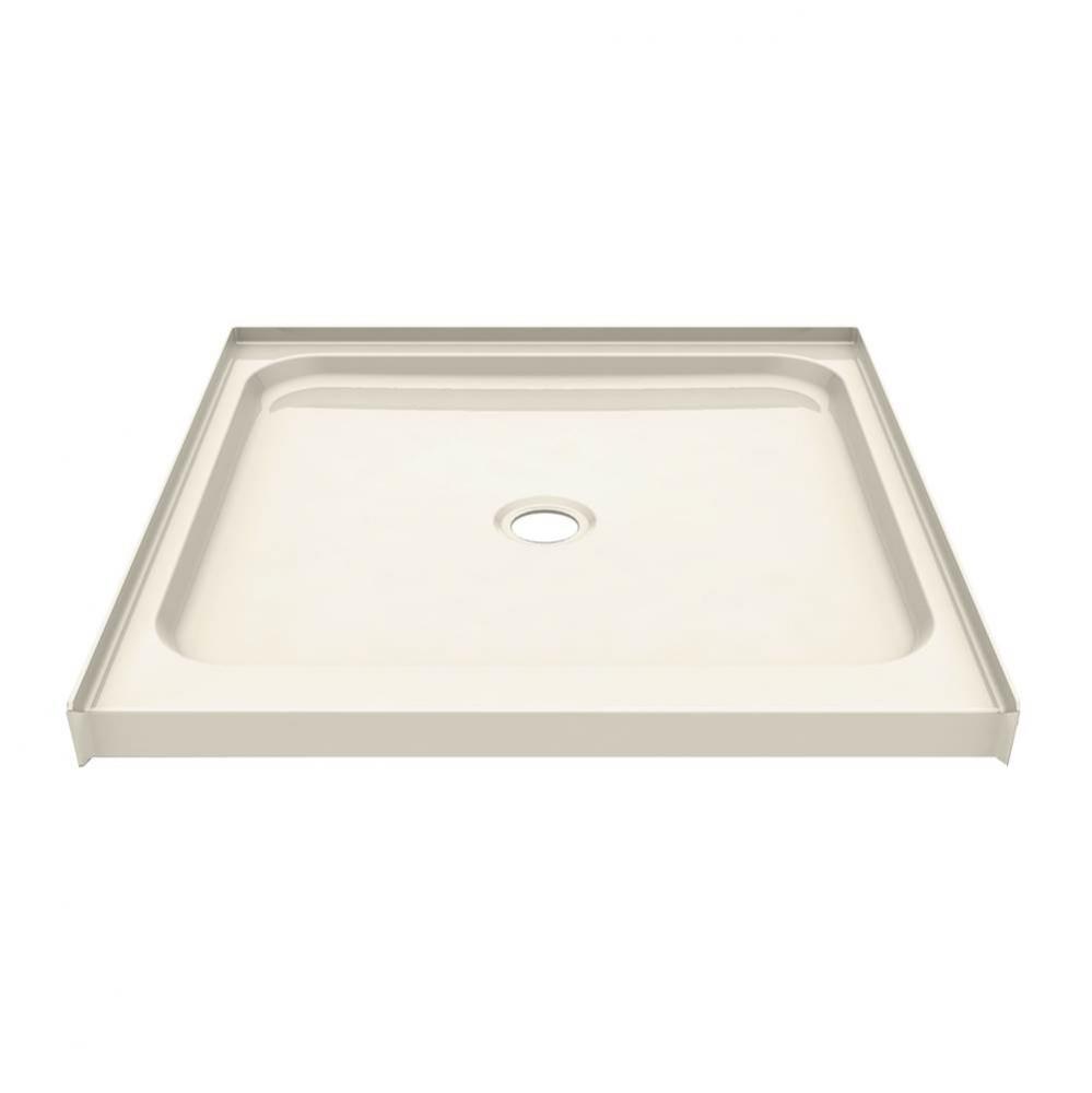 Essence 35.875 in. x 36 in. x 3 in. Square Alcove Shower Base with Center Drain in Bone