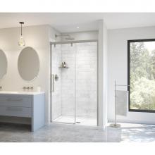 Maax Canada 135323-900-305-000 - Uptown 44-47 x 76 in. 8 mm Sliding Shower Door for Alcove Installation with Clear glass in Brushed